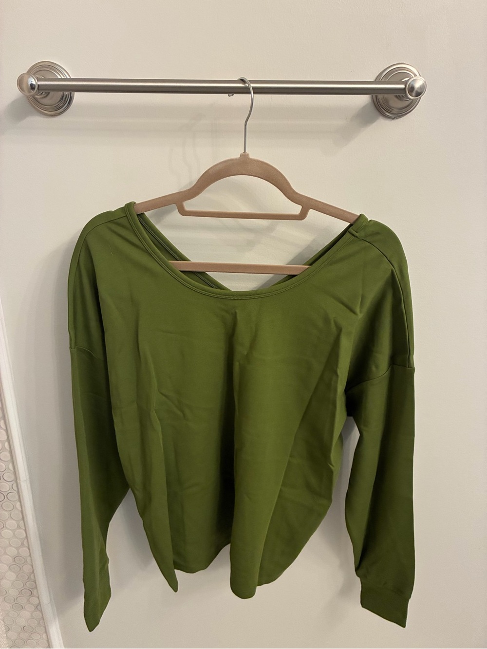 CAbi Olive Green Relaxed Long-Sleeve Top